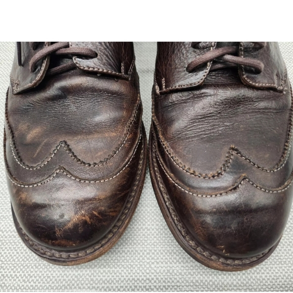 Bed Stu Cobbler Series Men Sz 8 Oxford Wingtip Brown Leather Vegetable Tanned - Picture 12 of 14